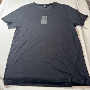 NWT Porter and Ash London Mens Black Cotton V Neck T Shirt L Size‎ Large